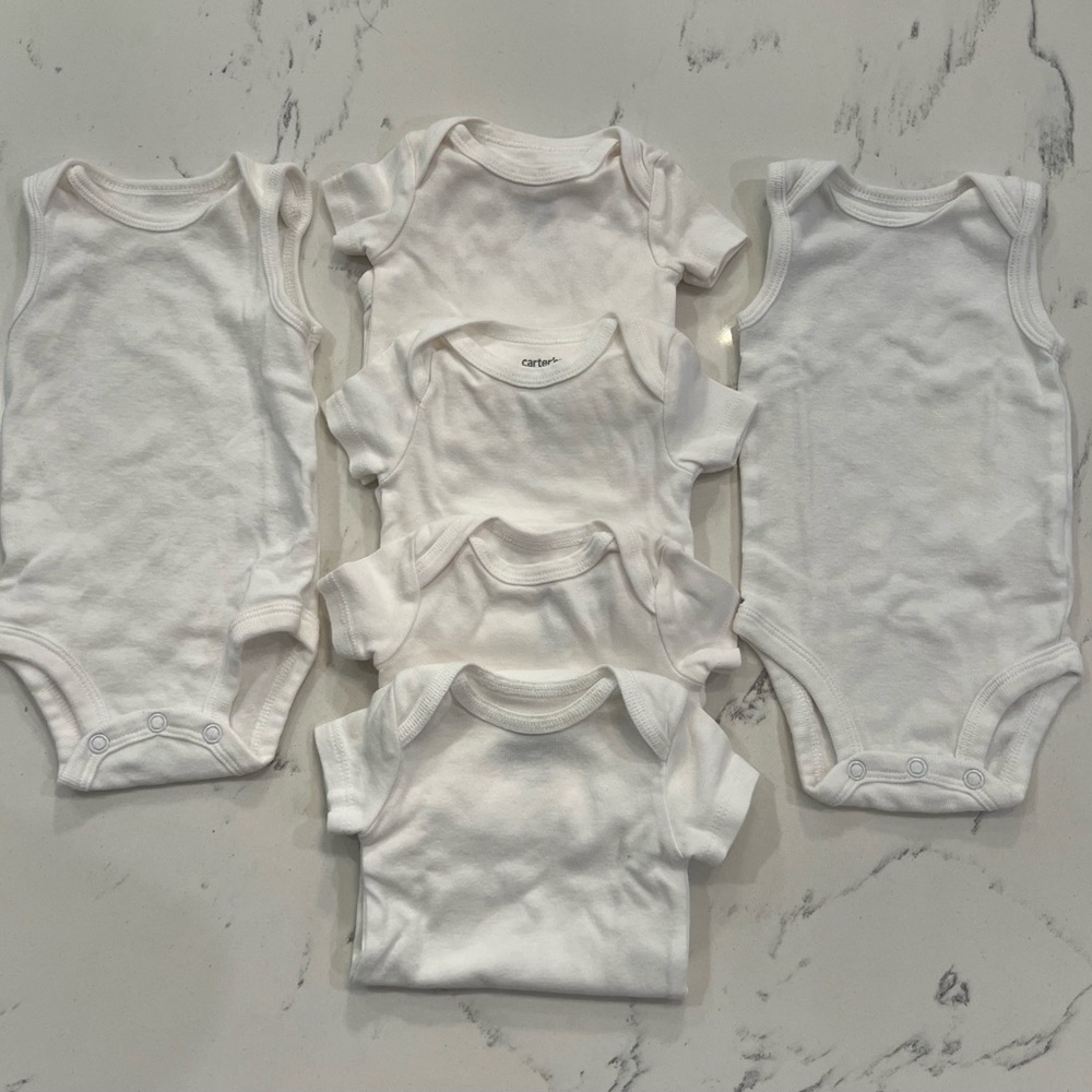 Carter's Classic White Bodysuits Set